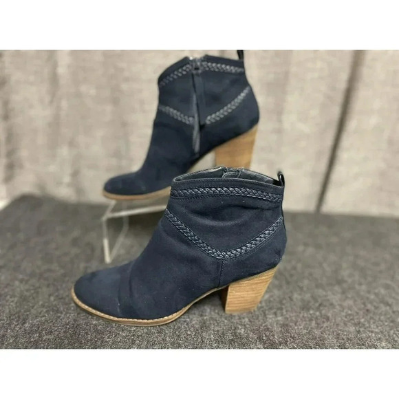 Dolce Vita Shoes - DV8 Dolce Vita Womens Ankle Boot Size 6.5 Blue Zip Block Heel Ladies Western